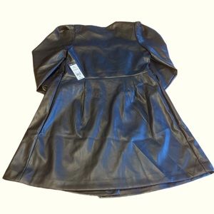 BCBG Paris Women’s Leather Wrap Black Dress, Size M NWT